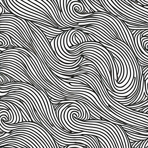 Black and white thick bold line art abstract pattern for a coloring book page.  black and white only, simplistic, minimal, coloring book style in anime style