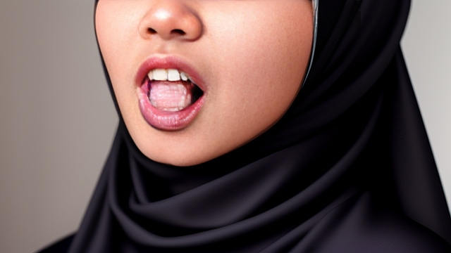 Realistic ahegao face, wearing hijab in custom style