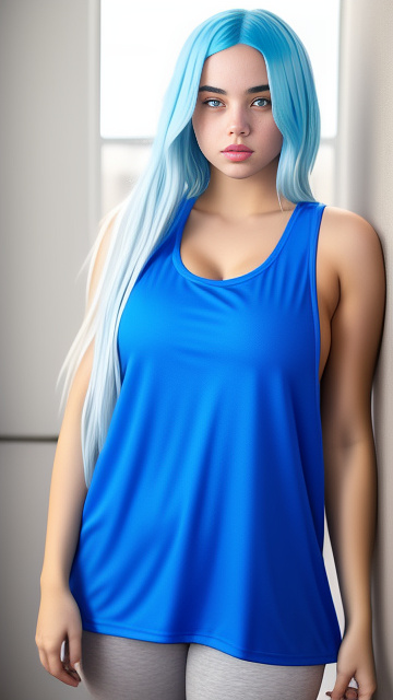 Billie eilish huge jugs blue tank top in custom style