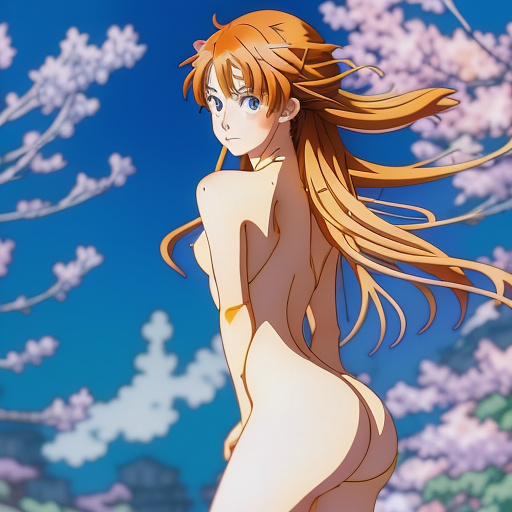 A naked girl in anime style