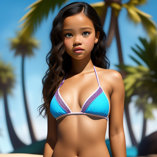 Jenna ortega in a bikini in disney 3d style