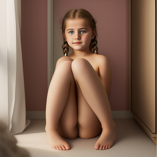 Ultra realistic in my room sits a sweet 10 year old german girl without panties, you can see her pussy in custom style