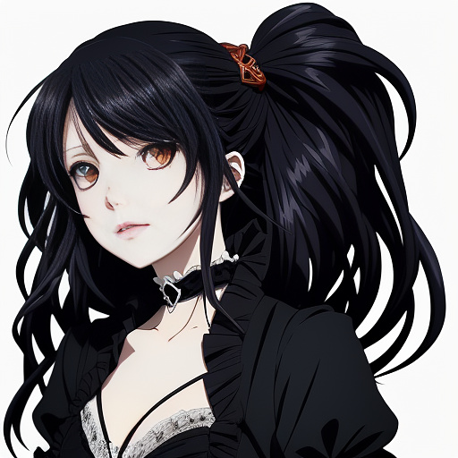 Beautiful gothic vampire girl biting the neck of a tied up gothic girl in anime style