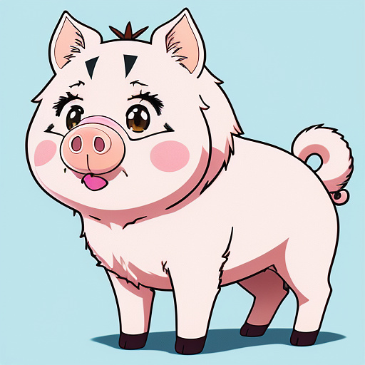 The rapper pig in anime style