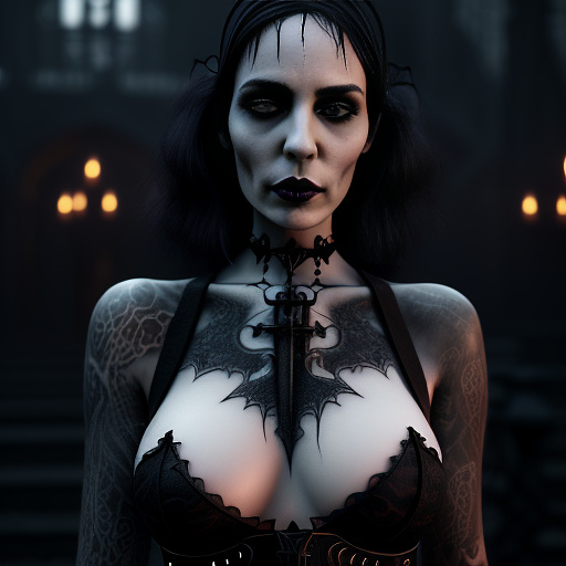 Sexy nude women  in gothic style