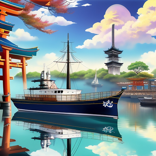 Anime pirate on boat in anime style