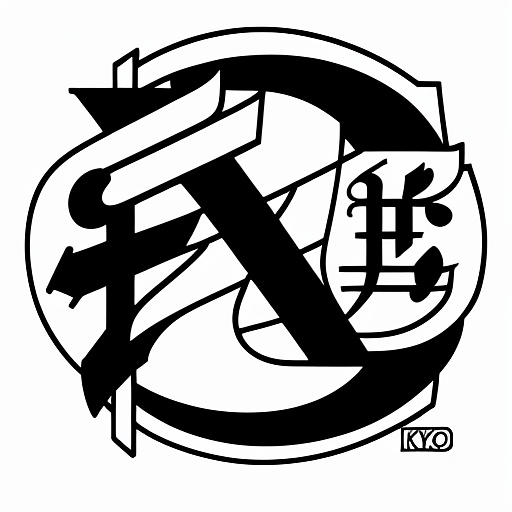Capital letter h in black on a white background in anime style