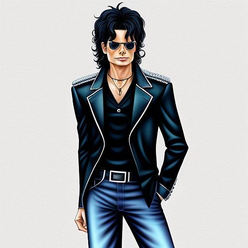 Michael jackson 2d drawing in custom style