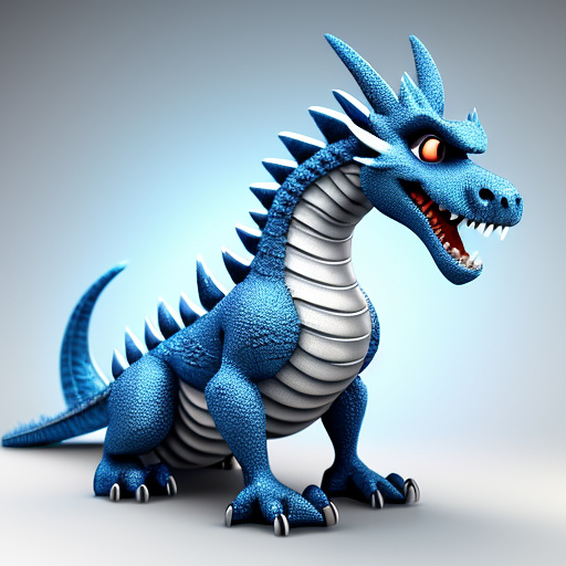 A single frost dragon, covered in icicles, 3d render, stylized cartoon character, collectible figurine, polished smooth frozen scales, studio lighting, vibrant blue and white colors, on a solid white background, breathing a cloud of cold air. in disney 3d style