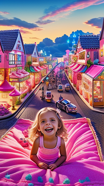 Realistic, detailed, 11-year-old blonde girl, pregnant, pink wedding outfit, showing belly, laying on bed, top down full body view, mouth open,  in kids painted style