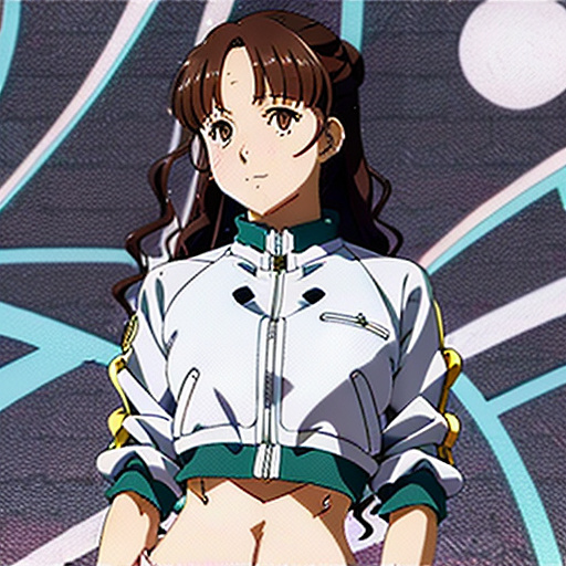 Crop top jacket icon in anime style