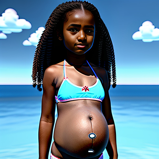  realistic 11 yrs old pregnant girl in bikini 👙 in custom style