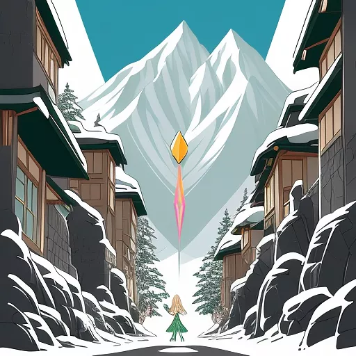 Clip art of arrow going around boulder in anime style