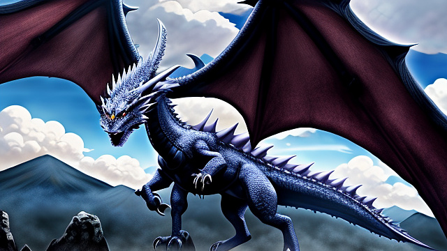 Female dragon big wings dark fantasy  in anime style