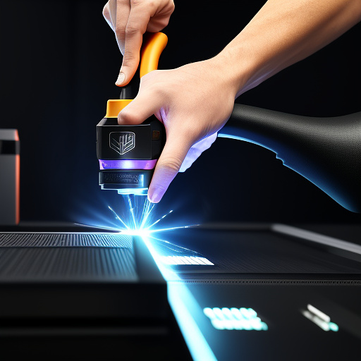 [scene 1: 0-2s]
visual: close-up of a white woman with shoulder-length black hair, focused on a high-tech laser engraving machine in a well-lit workshop. the camera slowly zooms in on her hands as she inputs a name on the machine's touchscreen.
audio: sfx: soft humming of the laser machine in operation.
text/graphics: text overlay: "crafting unique designs" in a modern font at the top.

[scene 2: 2-5s]
visual: wide shot of the woman as the laser begins to etch the name onto a sleek aluminum bottle. the lighting highlights the gleam of the metal and the precision of the engraving process.
audio: sfx: crisp sound of the laser cutting through metal.
text/graphics: animated graphic of the name being engraved appears at the bottom, followed by "personalized just for you." in anime style