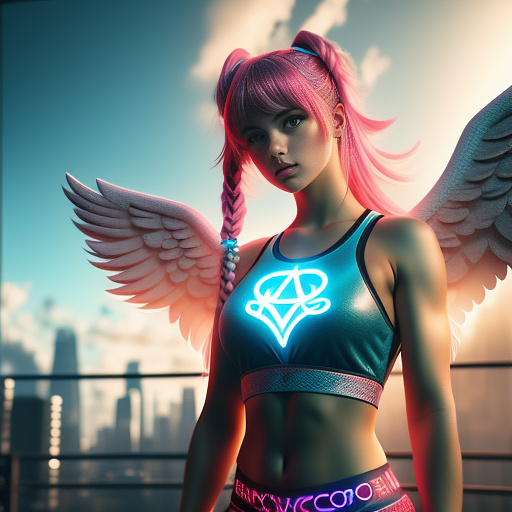 Gym girl
 in angelcore style