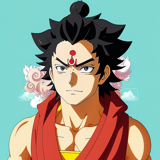 Create a image of lord jagannath in anime style