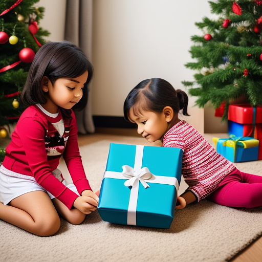 Kids are unwrapping their presents in custom style