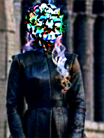 Daenerys targaryen in a highneck black coat  in custom style