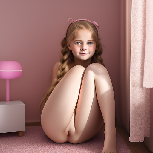 Ultra realistic in my room sits a sweet 10 year old german girl without panties, you can see her pussy in custom style
