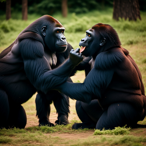 2 gorillas fighting each other in custom style
