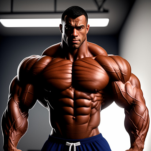 Hypermuscular man holding a barbell with massive veins on his body. his muscles are overdeveloped. his biceps are the size of basketballs. his lats are so wide he can’t put his arms down. make his veins more pronounced and his chest thicker. his body is so large his head looks tiny. triple the size of his muscles. make him so large he’s immobile but jacked. flex his biceps
 in anime style
