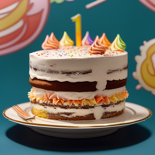 Birthday cake with cromy them in anime style