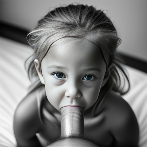 7 years old girl blowjob old man's penis in bw photo style