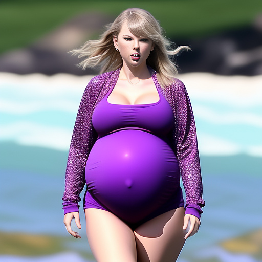 Big huge belly inflation pregnant exposed belly taylor swift in custom style