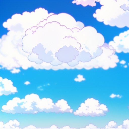 A simple cloud for cyber with a transparent background in anime style
