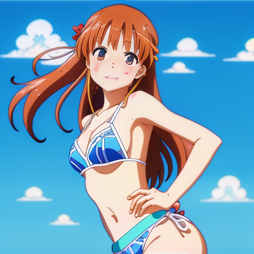 Hot 12 year old girl bikini in anime style