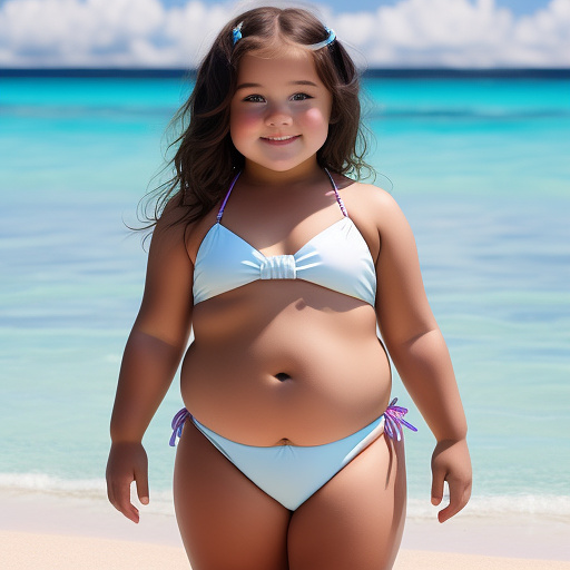 Chubby girl in a bikini  in custom style