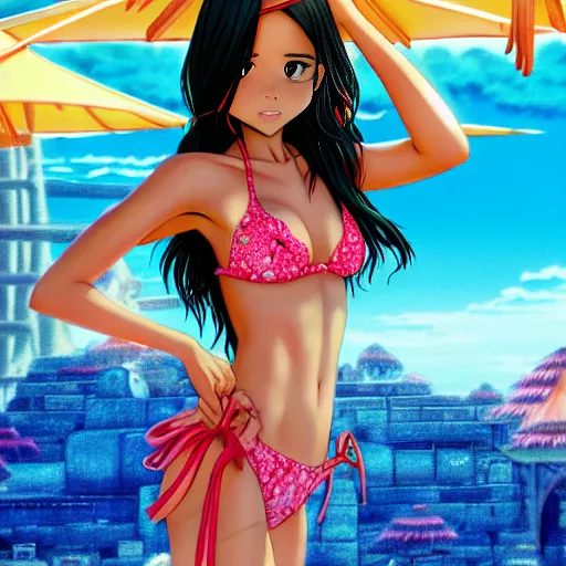 Jenna ortega in a bikini anime