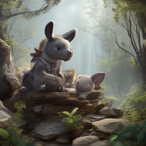 A little grey bear, a little rabbit and a little turtle were humiliated. in disney painted style