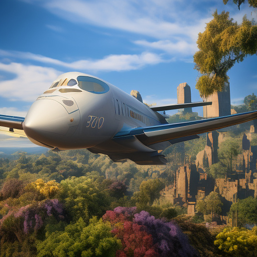 An airplane is flying. in disney 3d style