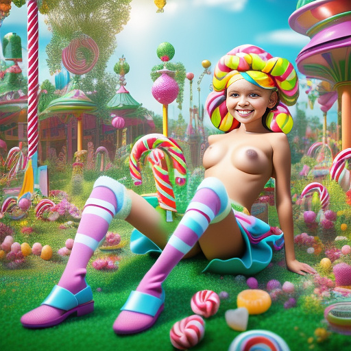 Tween girl
naked
spreaded legs
big boobs
 in kids painted style