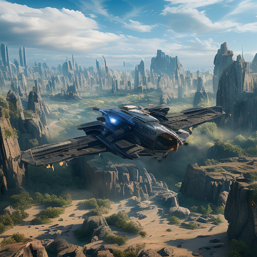 People fall out of the plane on the fly in sci-fi style