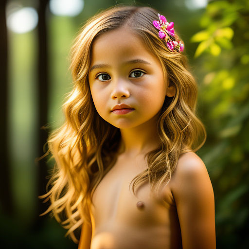 Girl 8yo naked in realistic style