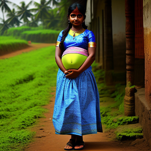 A 11 yrs old pregnant girl in kerala style  in custom style