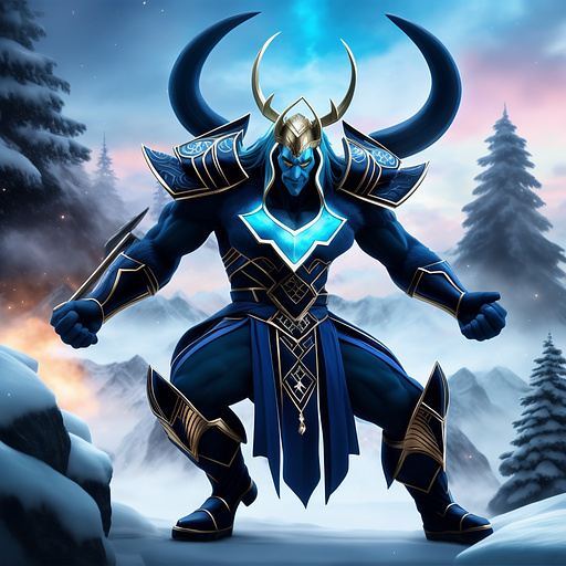 Loki frost giant form full height  in anime style
