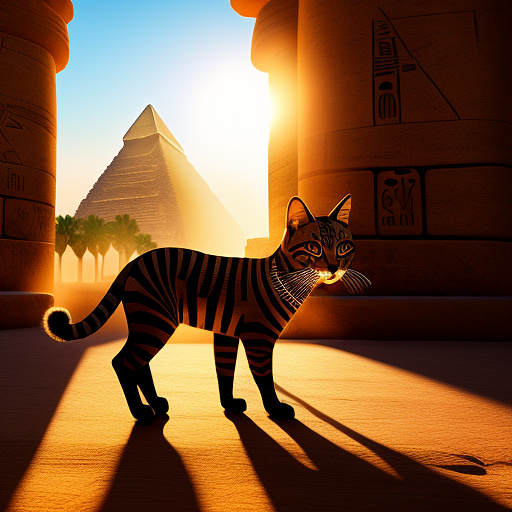 Cat in the egypt in egypt style
