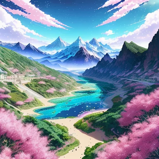 A close-up highly realistic illustration of a ridiculously intricate beautiful colourful line art with an amazing natural photographic landscape of surreal mountains and waterfall with flowers near an open antique book, extremely hyperdetailed, intricate details, 8k sharp focus, surrounded high qualitiy view, depth of field, breathtaking, amazing precision in anime style