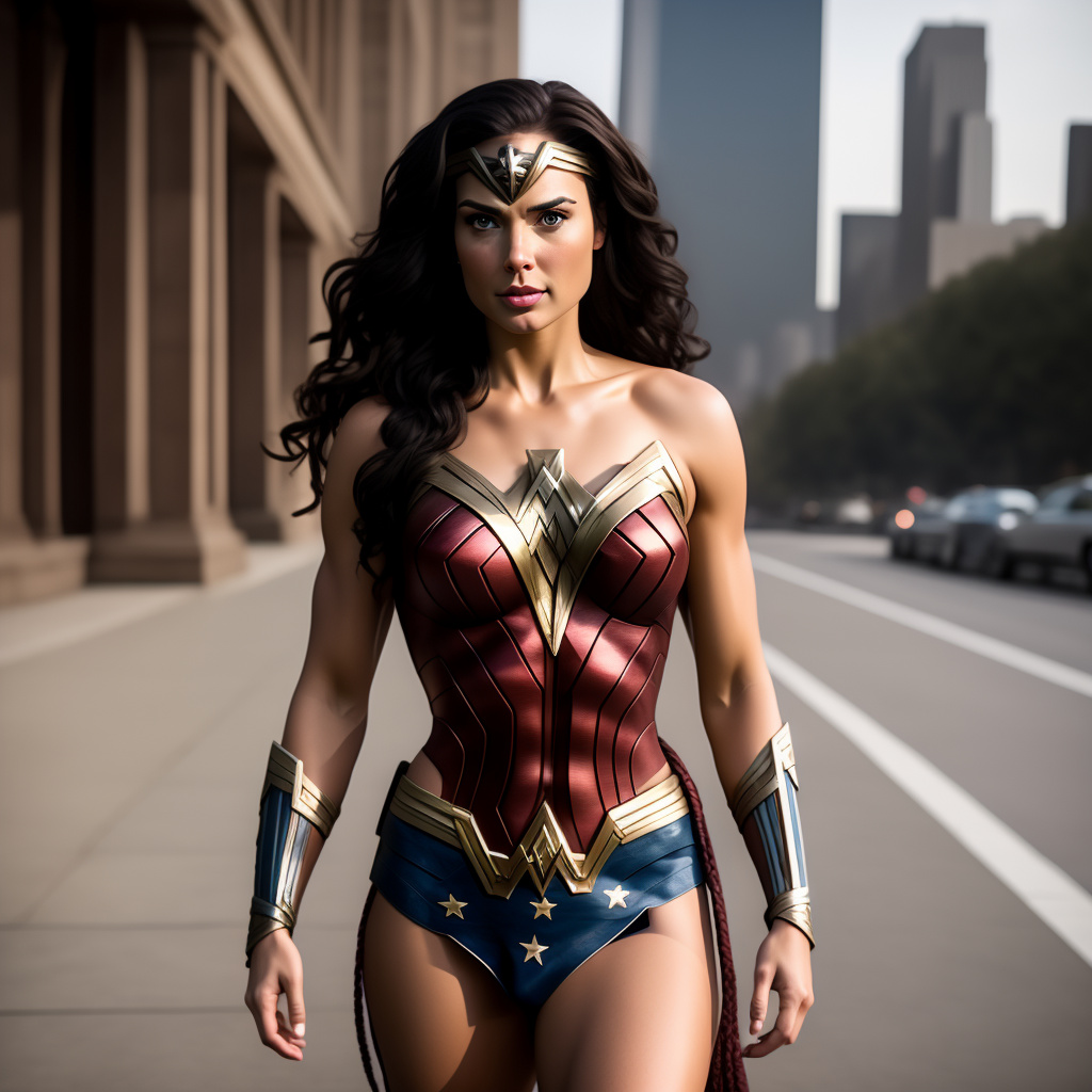 Wonder woman, hyper-realistic photo, (((full body)))
 in custom style