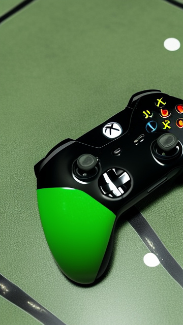 An xbox controller with an arrow shot at it, green blood, digital art in anime style