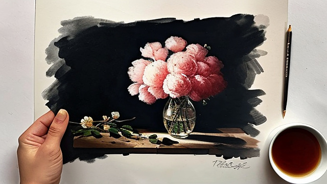 Flower drawing by isaac israëls in custom style