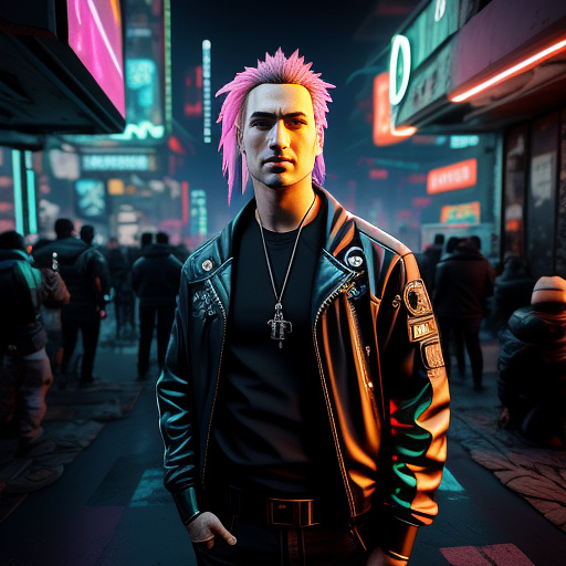An idealistic person born in scorpio  in cyberpunk style