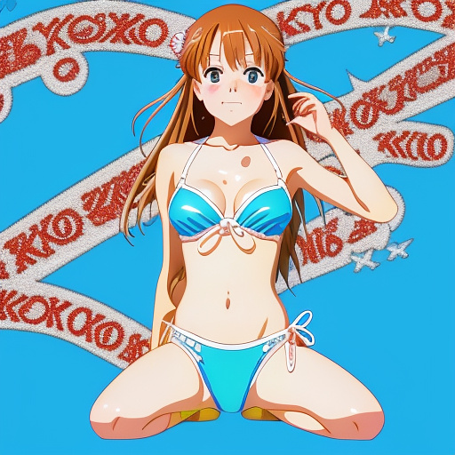 10 year old wearing bikini spreading her legs in anime style