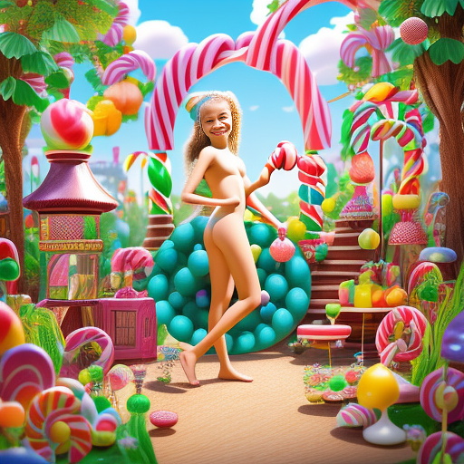 Fully nude 12 year old blonde girl in kids painted style