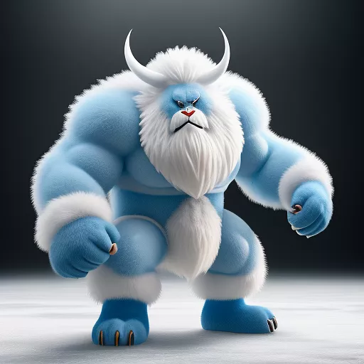  ice-type slaking inspired by the description of a yeti. its fur would be thick and white, providing excellent insulation against the cold. its eyes would be a piercing blue, and its claws would be long and sharp, perfect for climbing and grasping prey. it would be a formidable opponent in battle, using its powerful strength to pummel its foes with icy punches and kicks. what do you think? in anime style