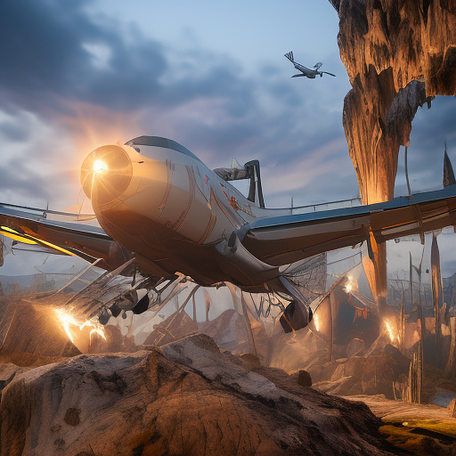 An airplane is flying. in disney 3d style